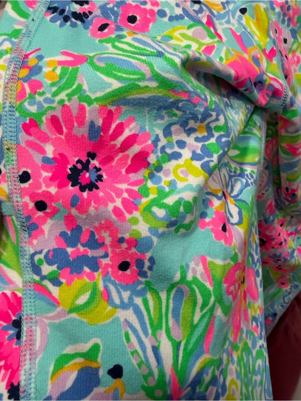 Lilly Pulitzer Aqua Floral High-Rise Leggings - Picture 7 of 7